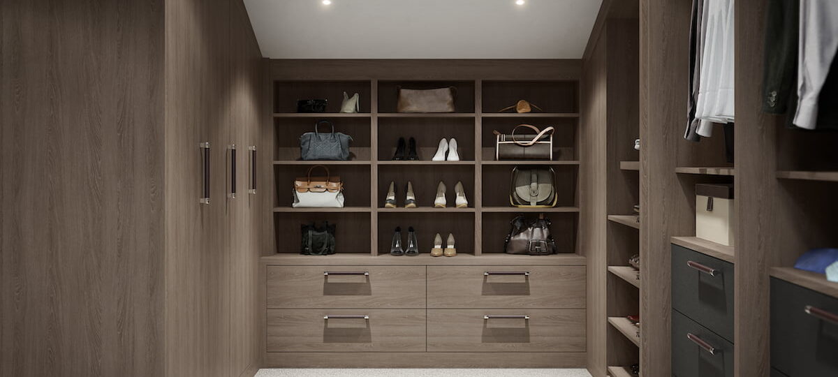 Image shows walk in dressing area in Varenna Mayfair